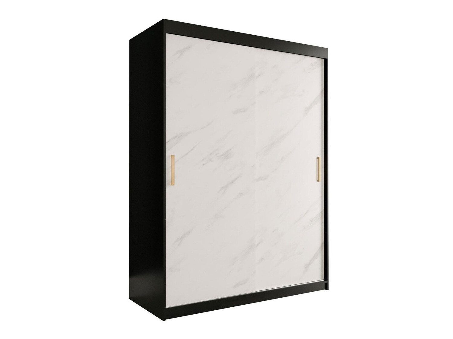 Kledingkast Hartford 248 (Matzwart + Wit marmer)