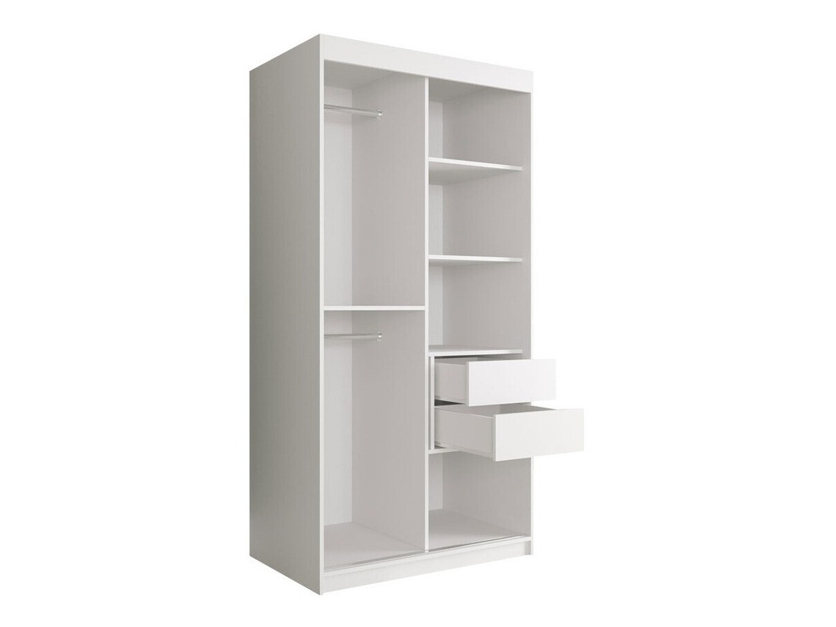 Kledingkast Hartford 252 (Matzwart + Zwart marmer)