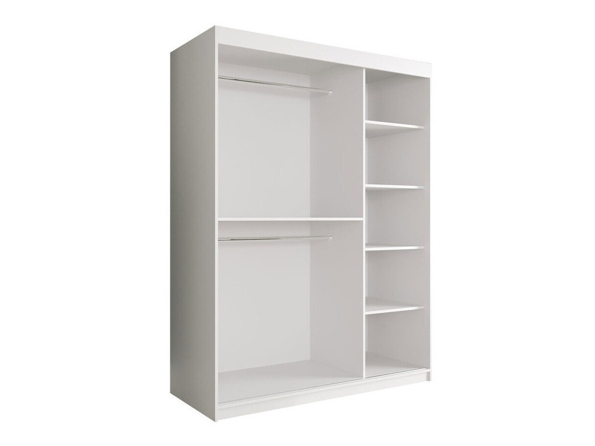 Kledingkast Hartford 254 (Matzwart + Zwart marmer)