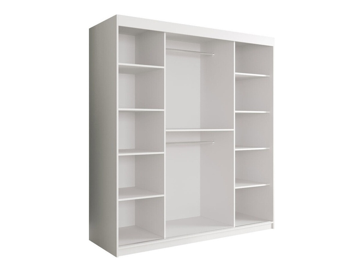 Kledingkast Hartford 255 (Matzwart + Zwart marmer)