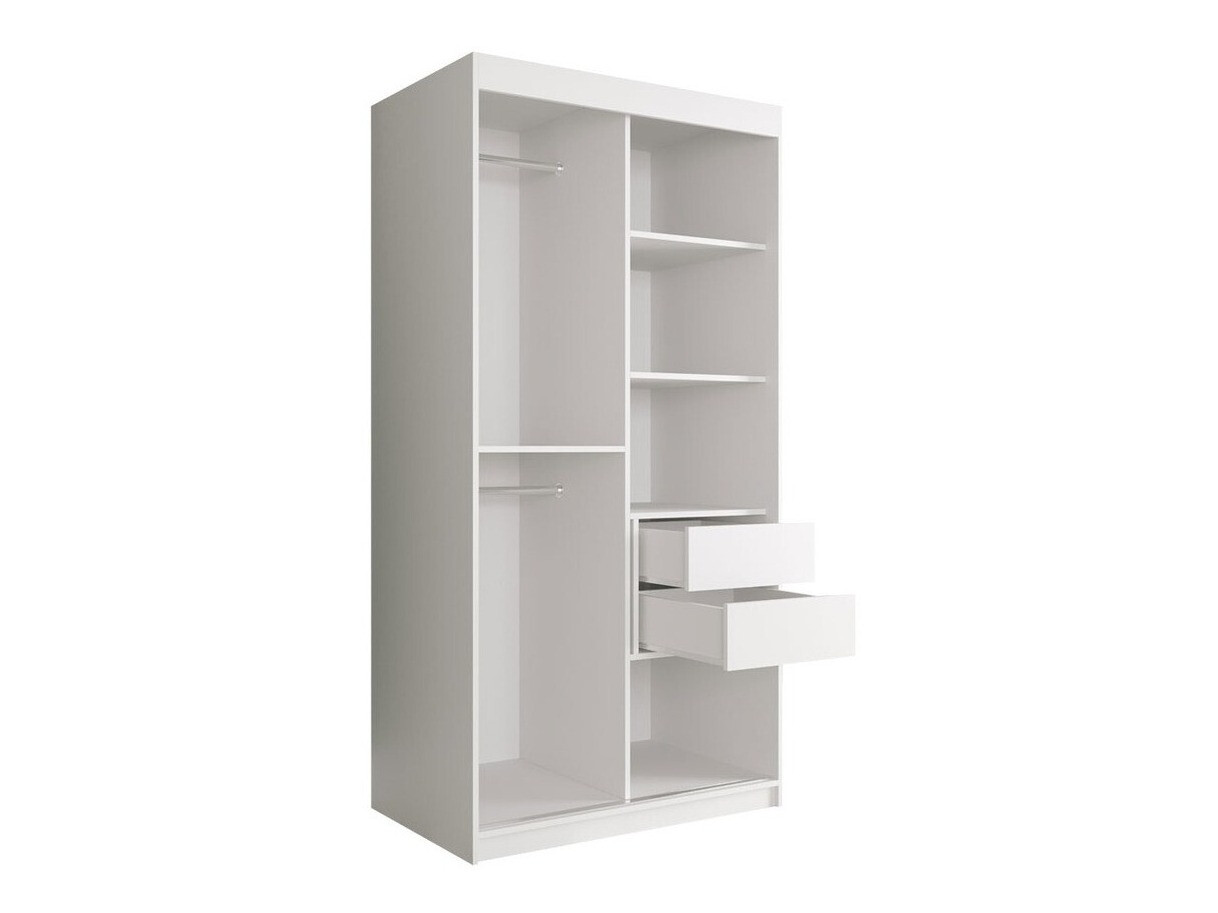 Kledingkast Hartford 258 (Matzwart + Zwart marmer)