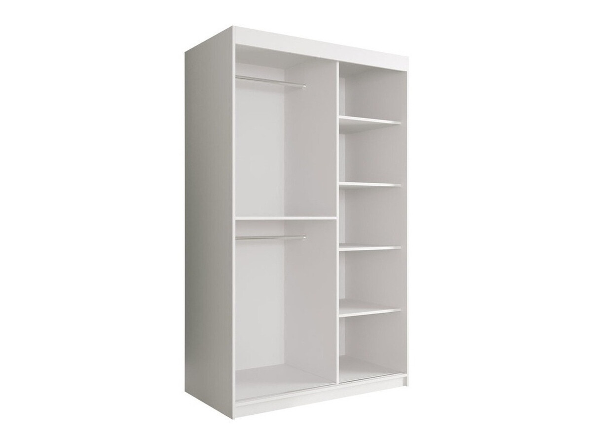 Kledingkast Hartford 259 (Mat wit + Wit marmer)