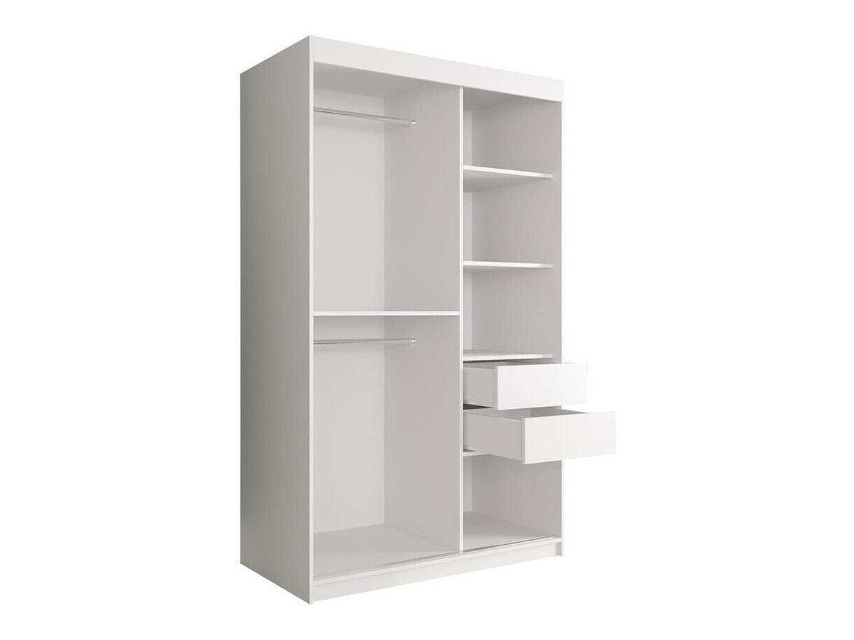 Kledingkast Hartford 259 (Matzwart + Zwart marmer)