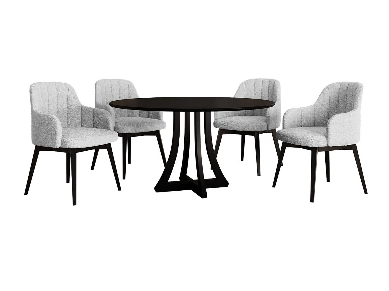 Eetkamerset Racine 137 (Zwart + Baloo 2085)