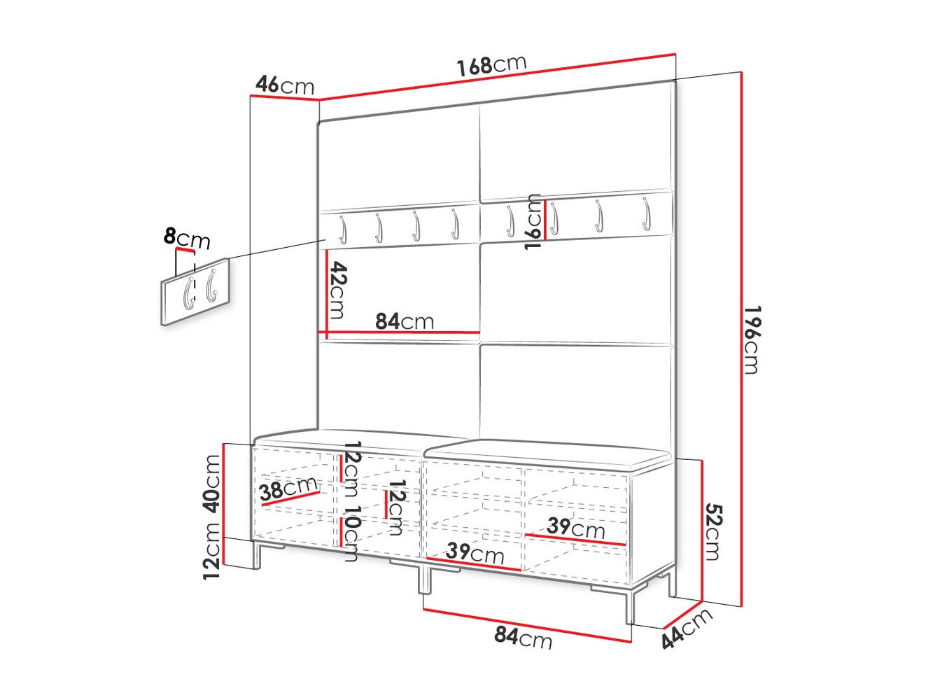 Gangmeubelset Tivsoa 101 (Craft eiken)