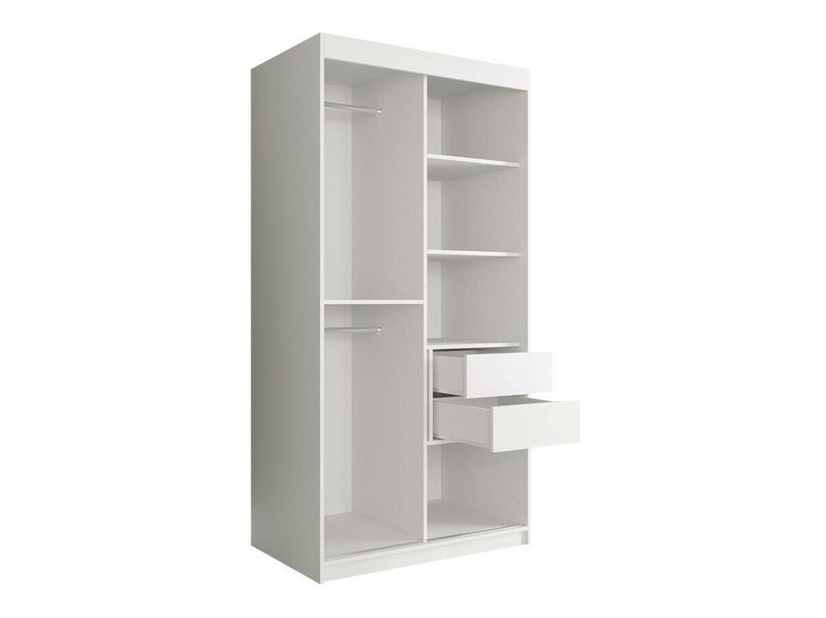 Kledingkast Hartford 240 (Mat wit + Wit marmer)