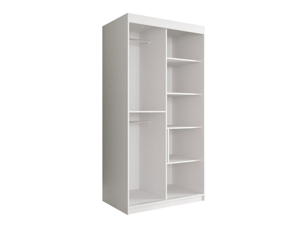 Kledingkast Hartford 240 (Mat wit + Zwart marmer)