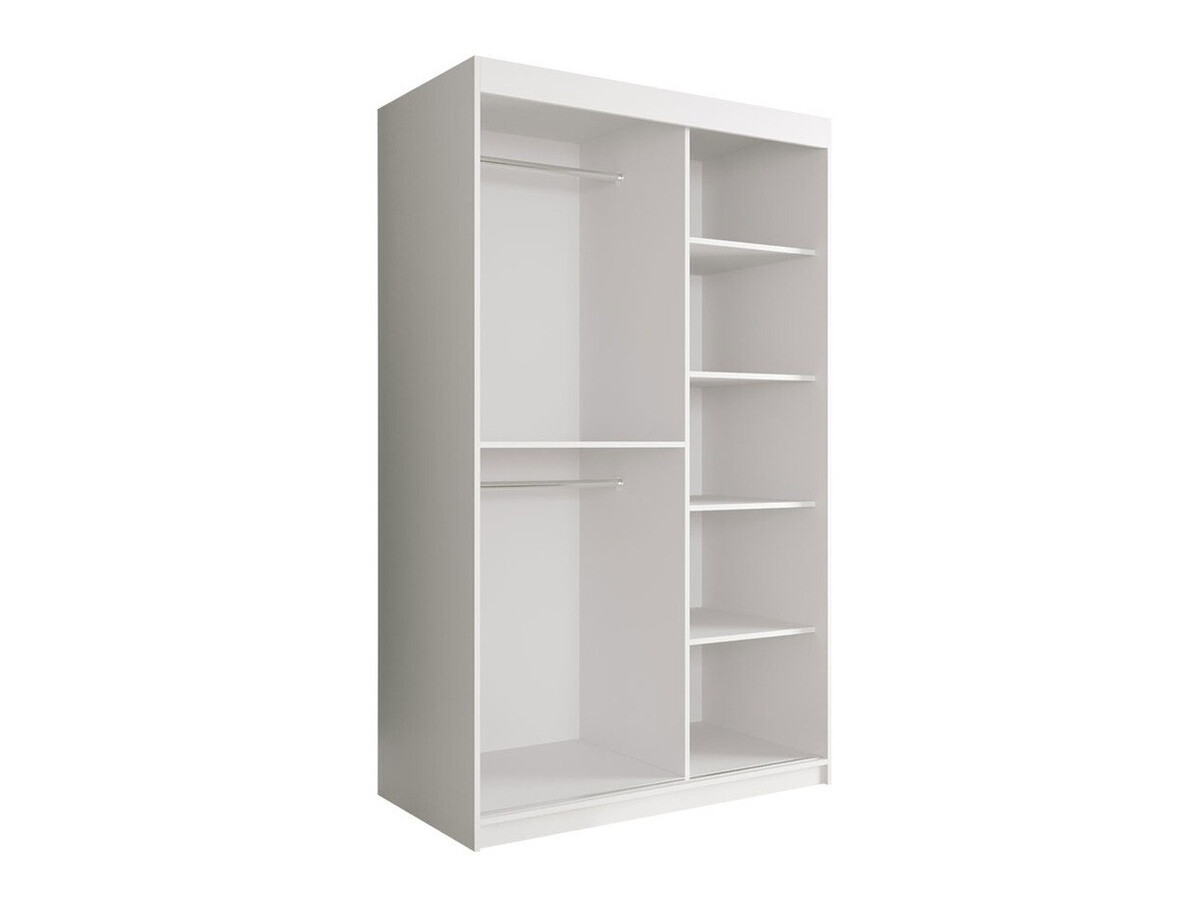 Kledingkast Hartford 241 (Mat wit + Wit marmer)