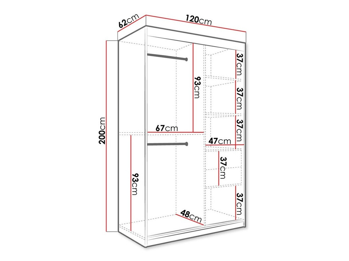 Kledingkast Hartford 241 (Mat wit + Wit marmer)