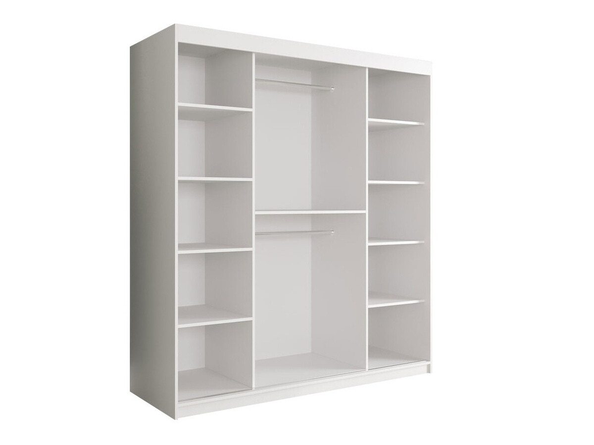 Kledingkast Hartford 243 (Matzwart + Wit marmer)