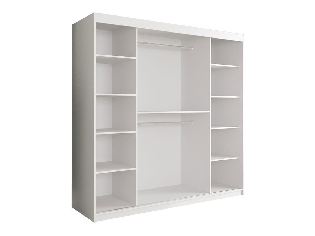 Kledingkast Hartford 244 (Matzwart + Wit marmer)