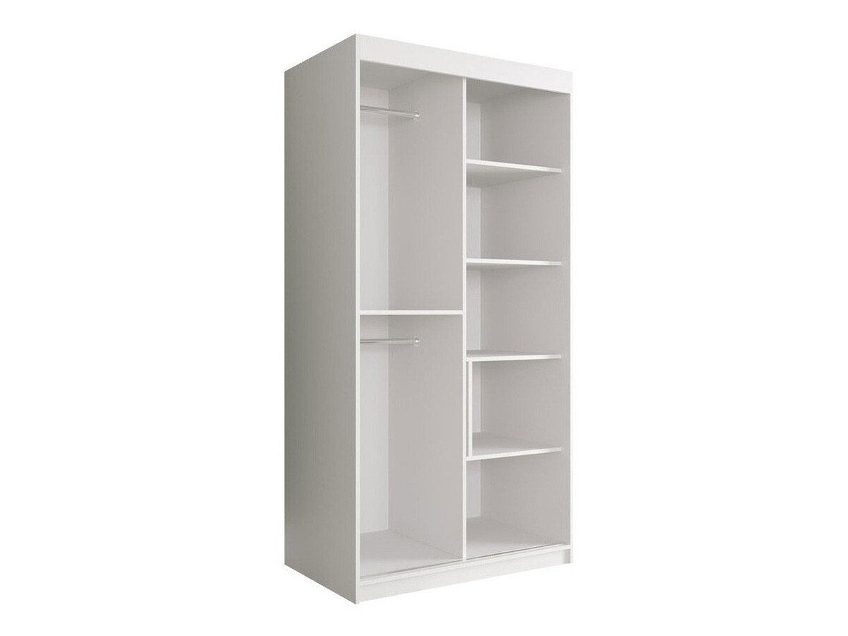 Kledingkast Hartford 246 (Mat wit + Zwart marmer)