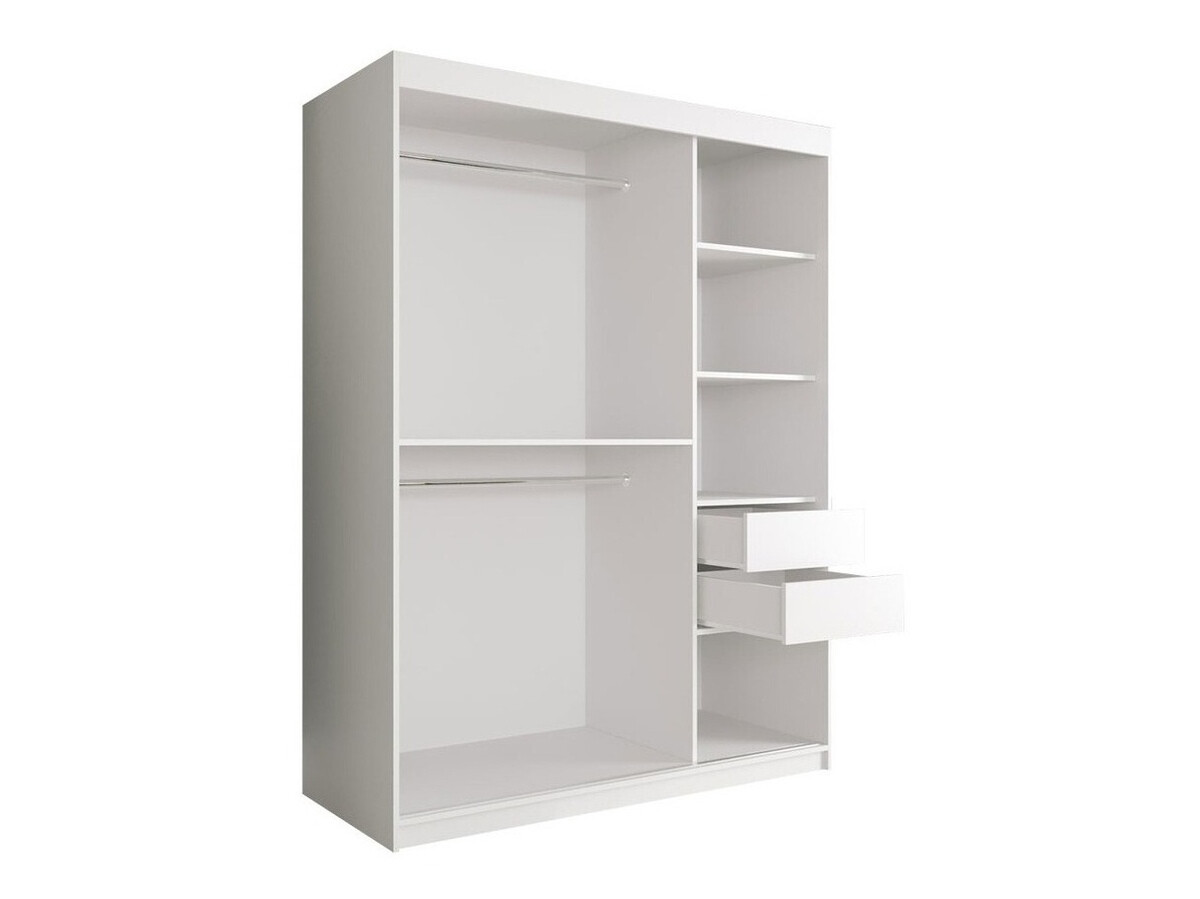 Kledingkast Hartford 242 (Matzwart + Wit marmer)