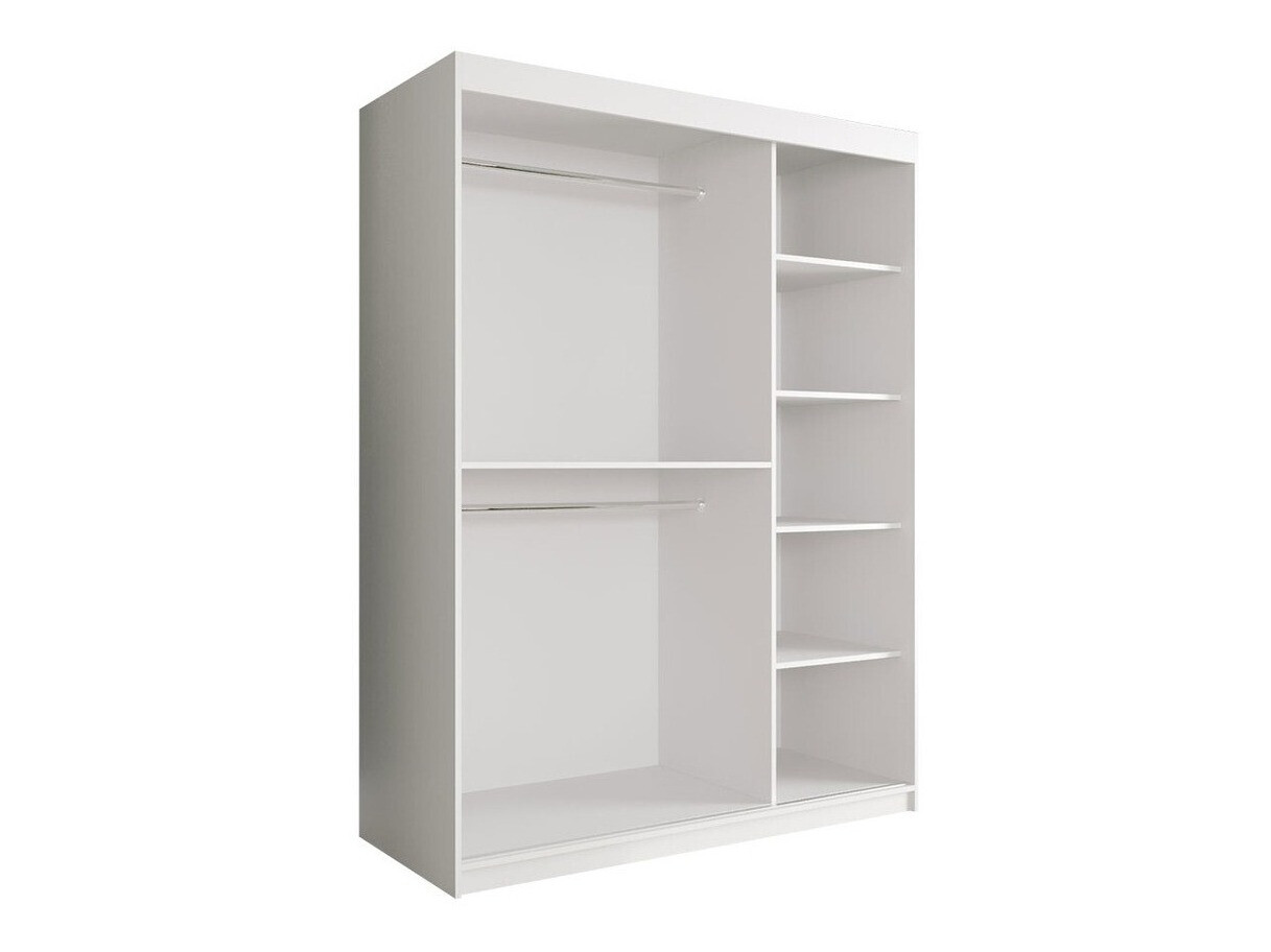 Kledingkast Hartford 242 (Matzwart + Zwart marmer)