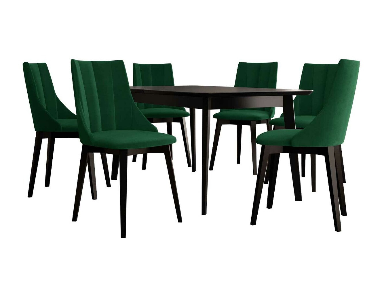 Eetkamerset Racine 139 (Zwart + Magic Velvet 2225)