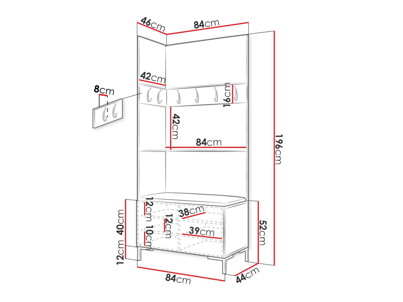 Gangmeubelset Nomal IV (Wit)