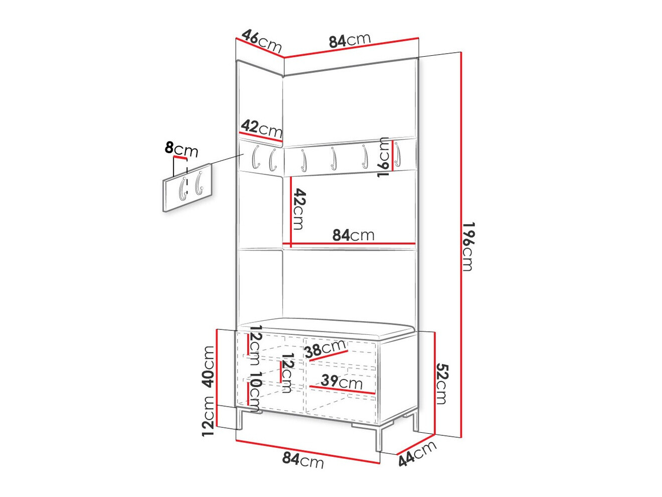 Gangmeubelset Tivsoa 103 (Craft eiken)