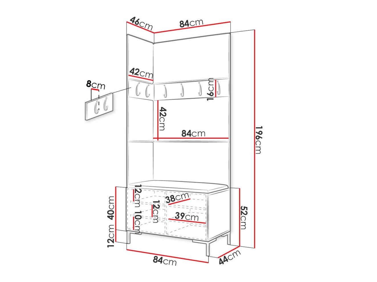 Gangmeubelset Tivsoa 103 (Craft eiken)