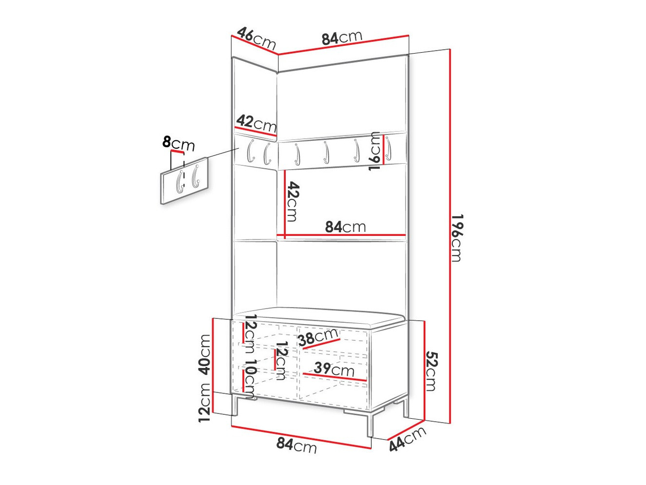 Gangmeubelset Tivsoa 103 (Craft eiken)