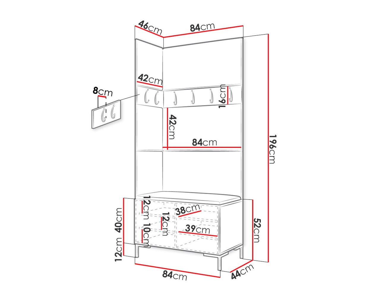 Gangmeubelset Tivsoa 103 (Craft eiken)