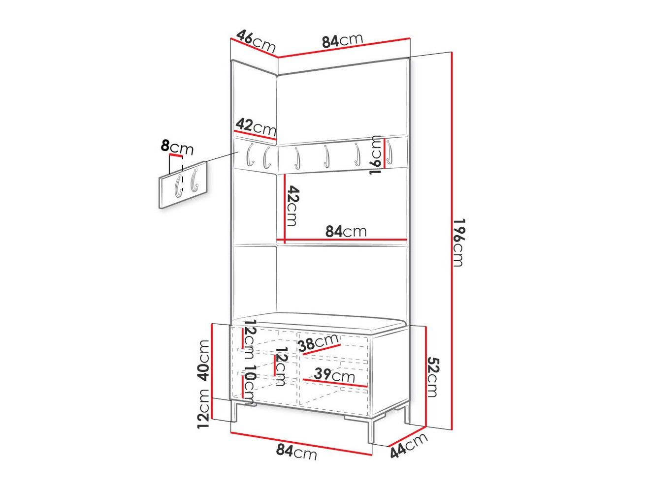 Gangmeubelset Tivsoa 103 (Craft eiken)