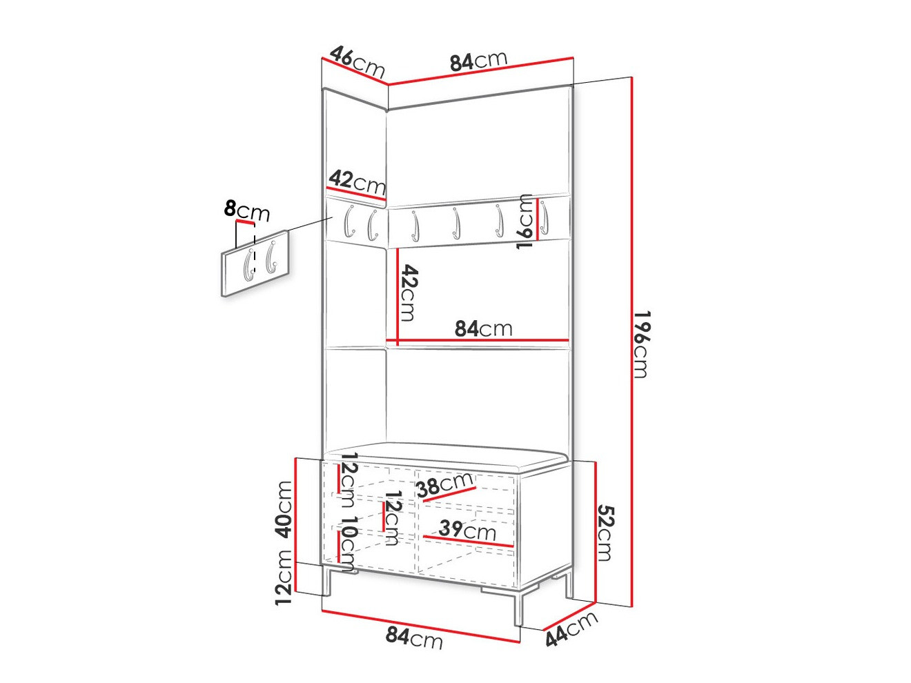 Gangmeubelset Tivsoa 103 (Wit)