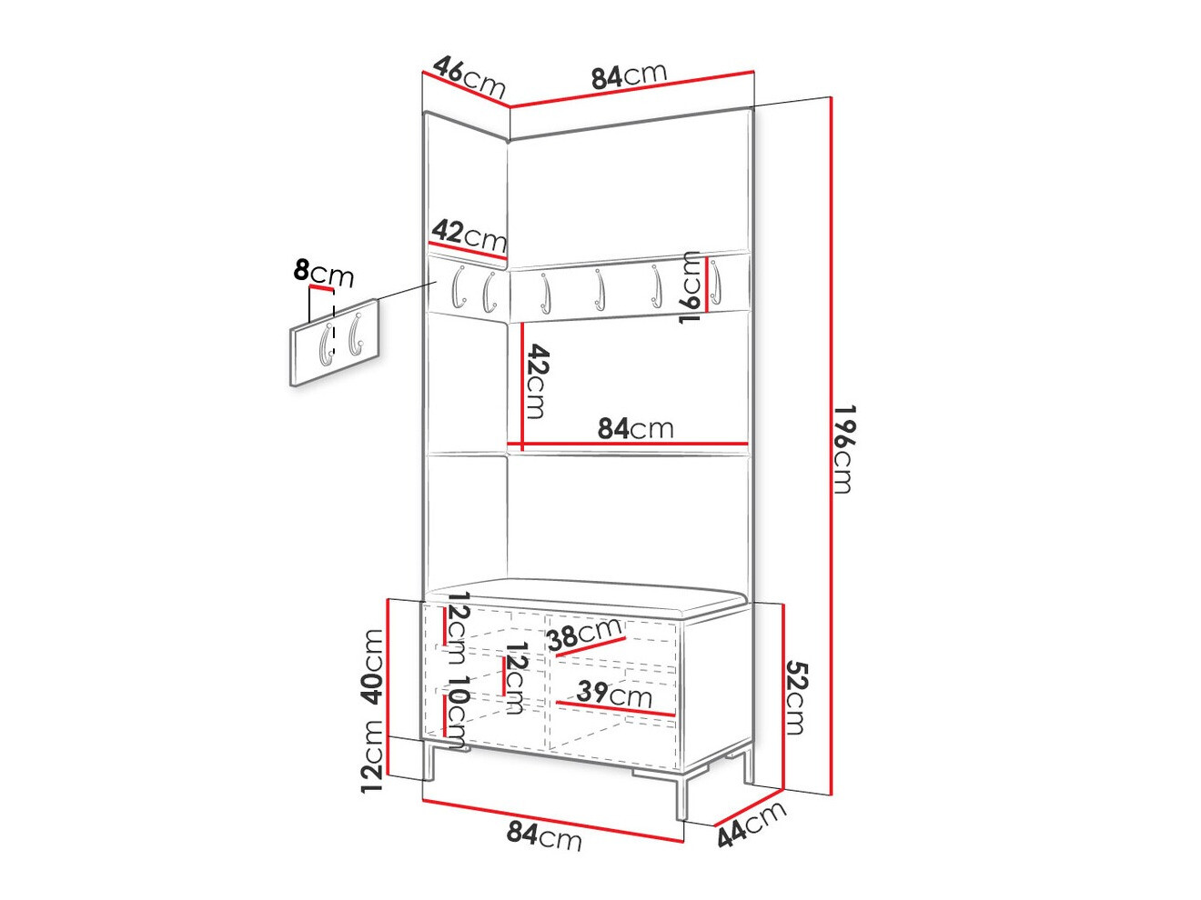 Gangmeubelset Tivsoa 103 (Wit)
