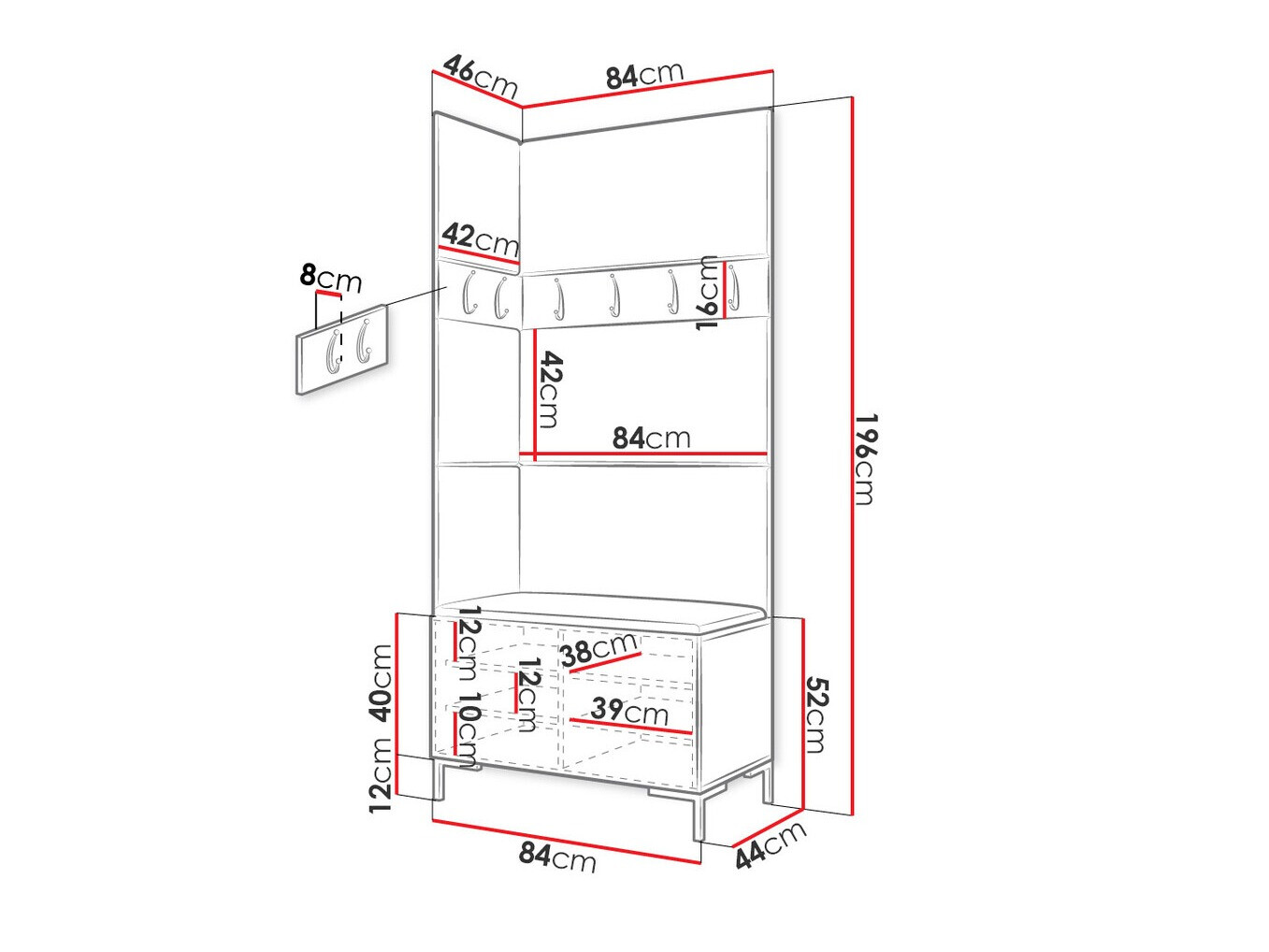 Gangmeubelset Tivsoa 103 (Wit)