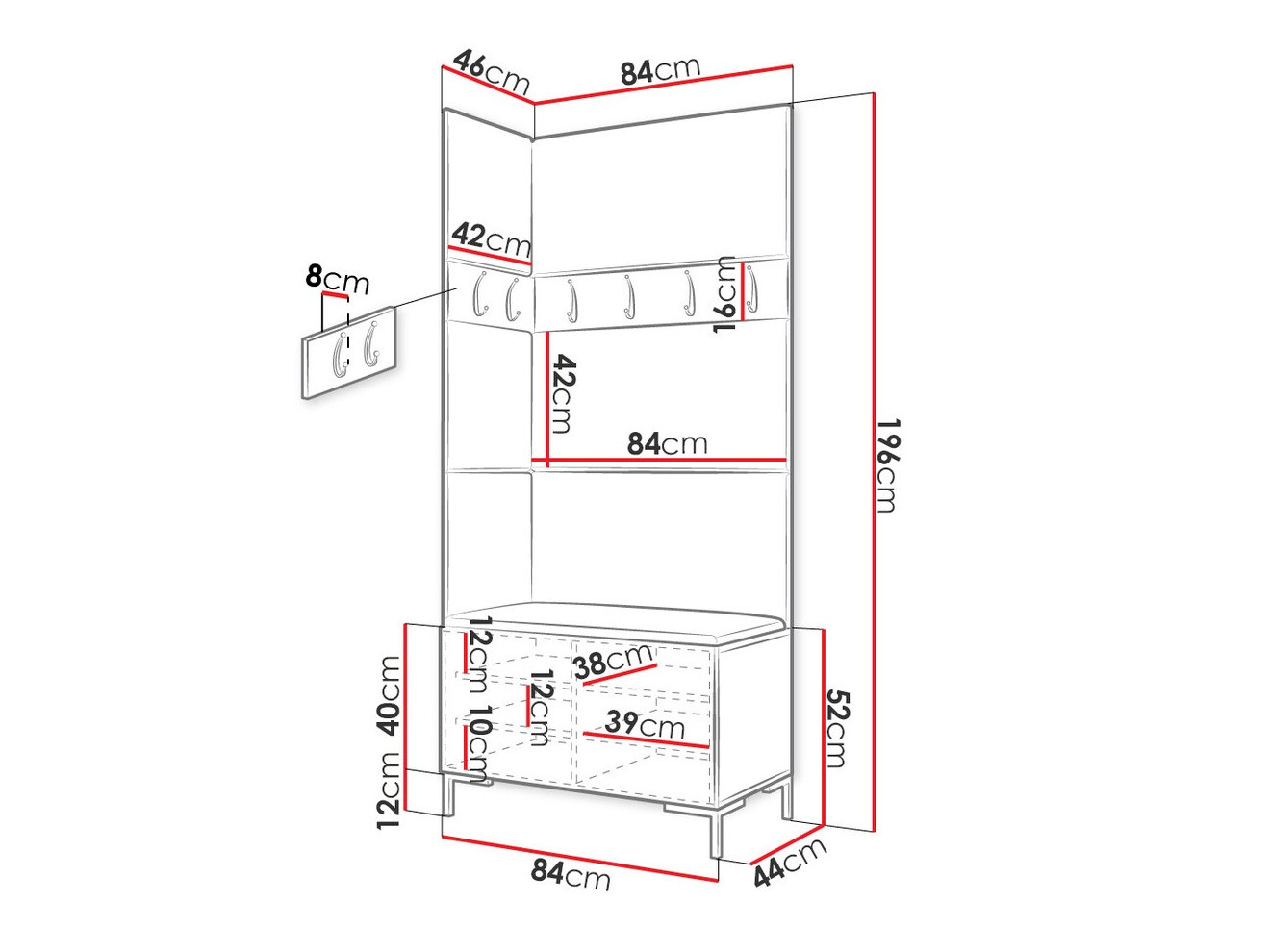 Gangmeubelset Tivsoa 103 (Zwart)