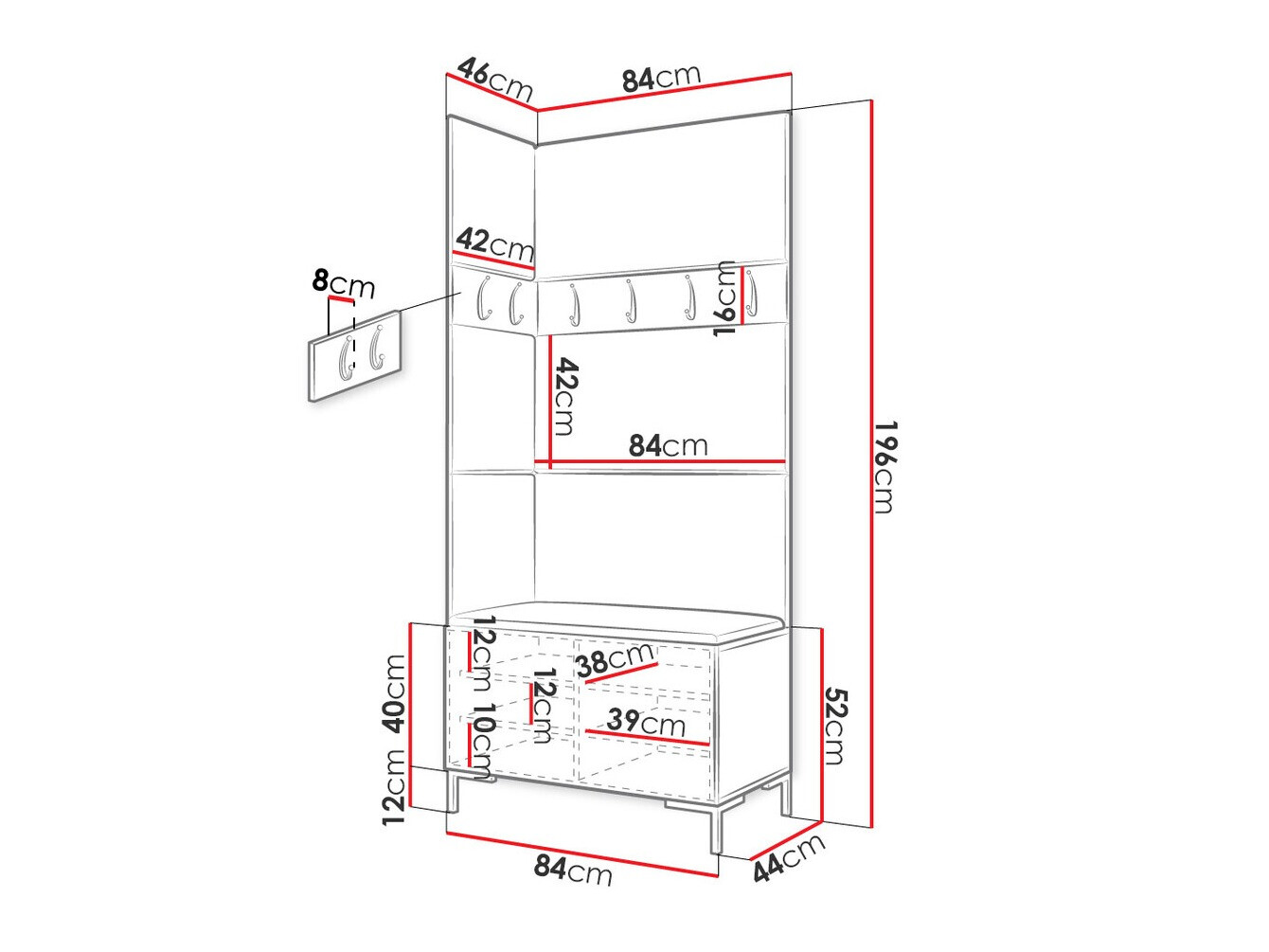 Gangmeubelset Tivsoa 103 (Zwart)