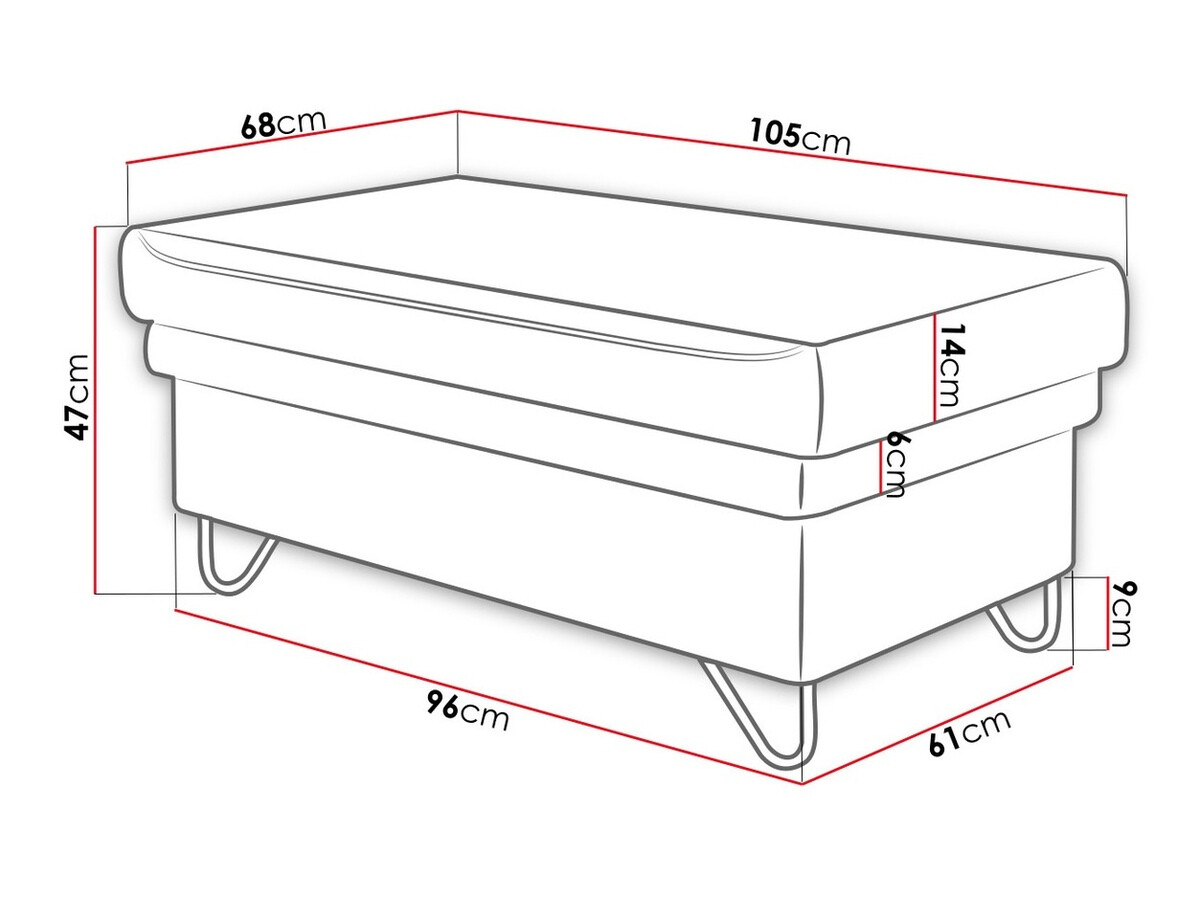 Gestoffeerde hocker Comfivo 264 (Magic Velvet 2225)