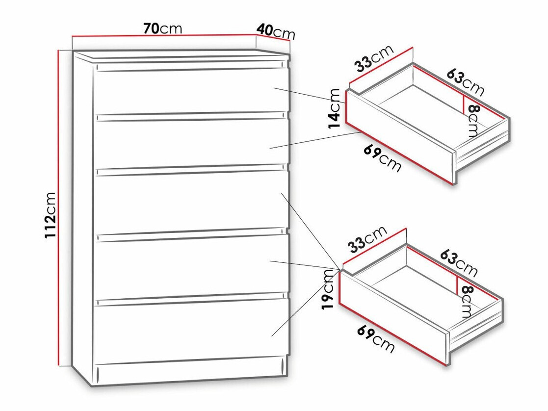 Ladekast Comfivo 231 (Zwart)