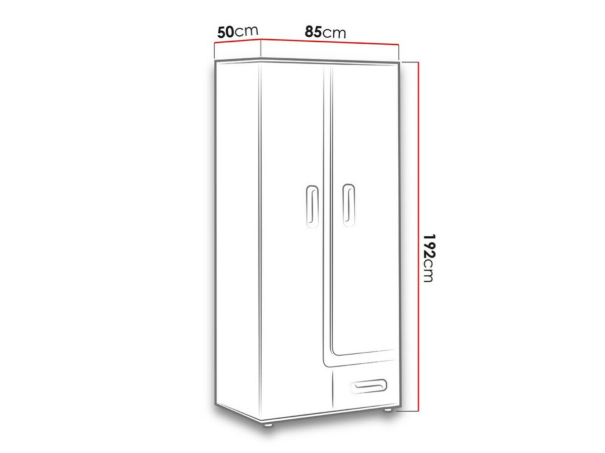 Kledingkast Levtala 101 (Antraciet + Wit + Turquoise)