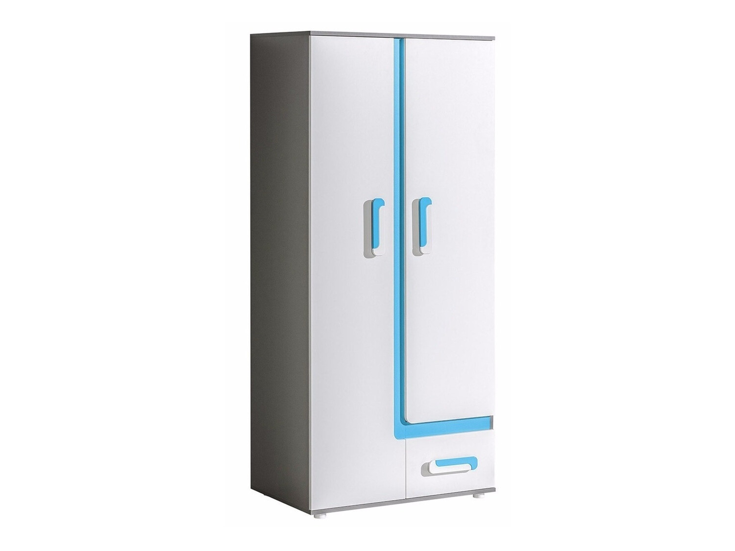 Kledingkast Levtala 101 (Antraciet + Wit + Turquoise)