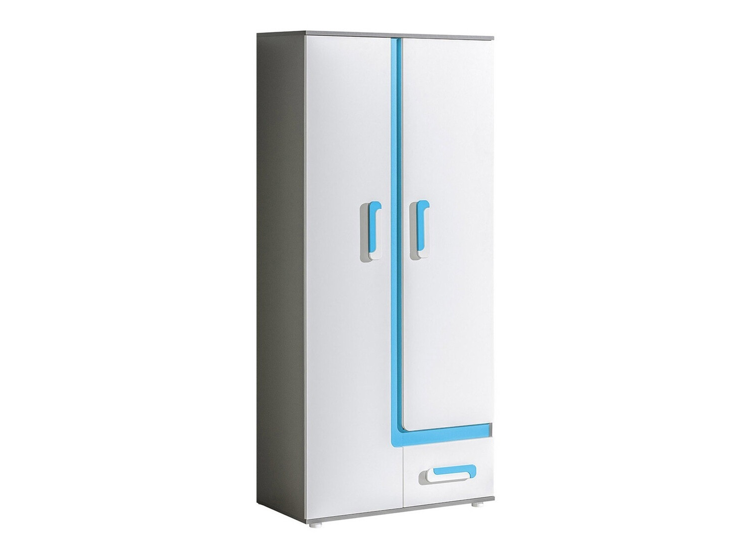 Boekenkast Levtala 103 (Antraciet + Wit + Turquoise)