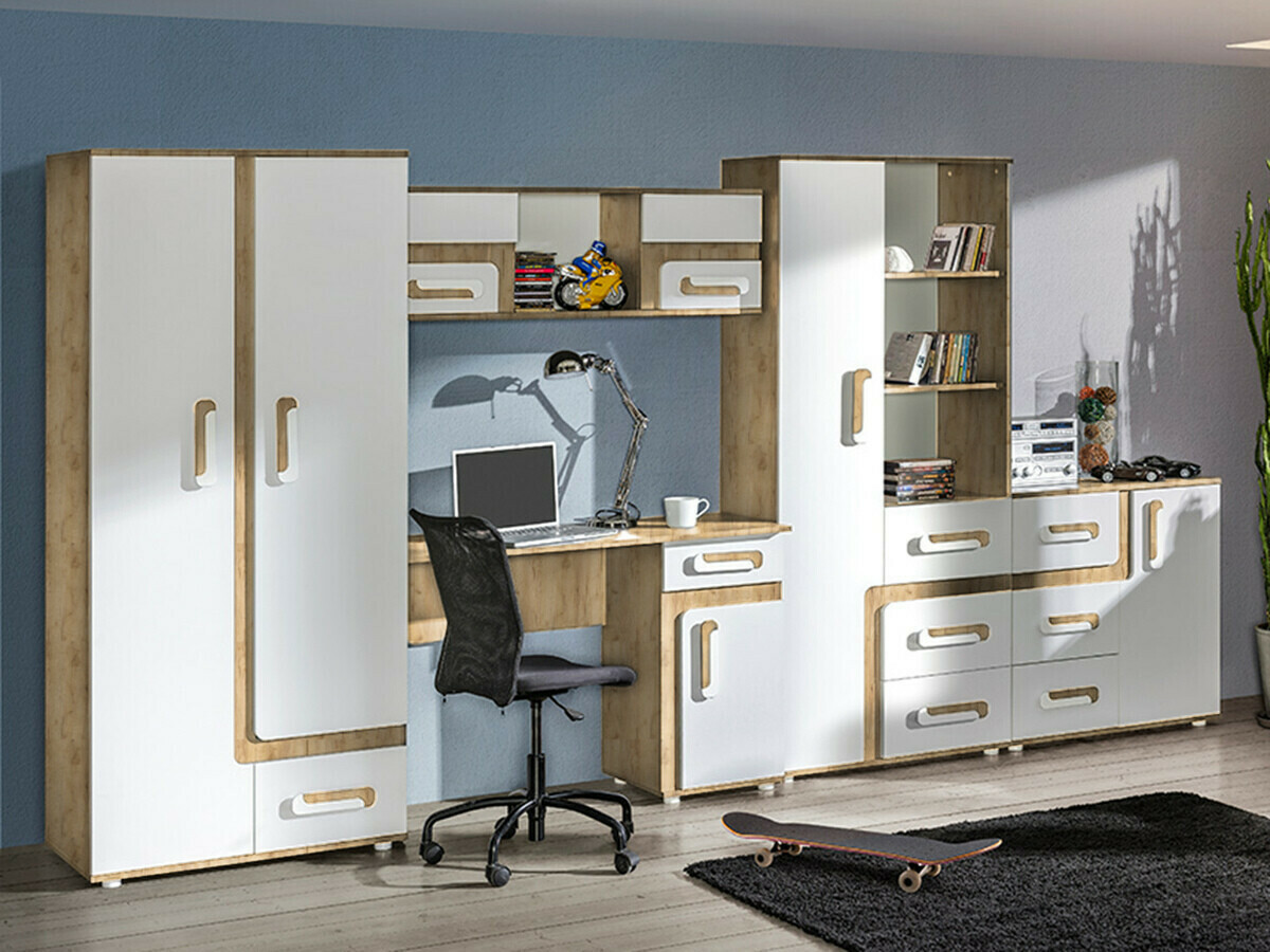 Ladekast Levtala 108 (Licht eiken + Wit)