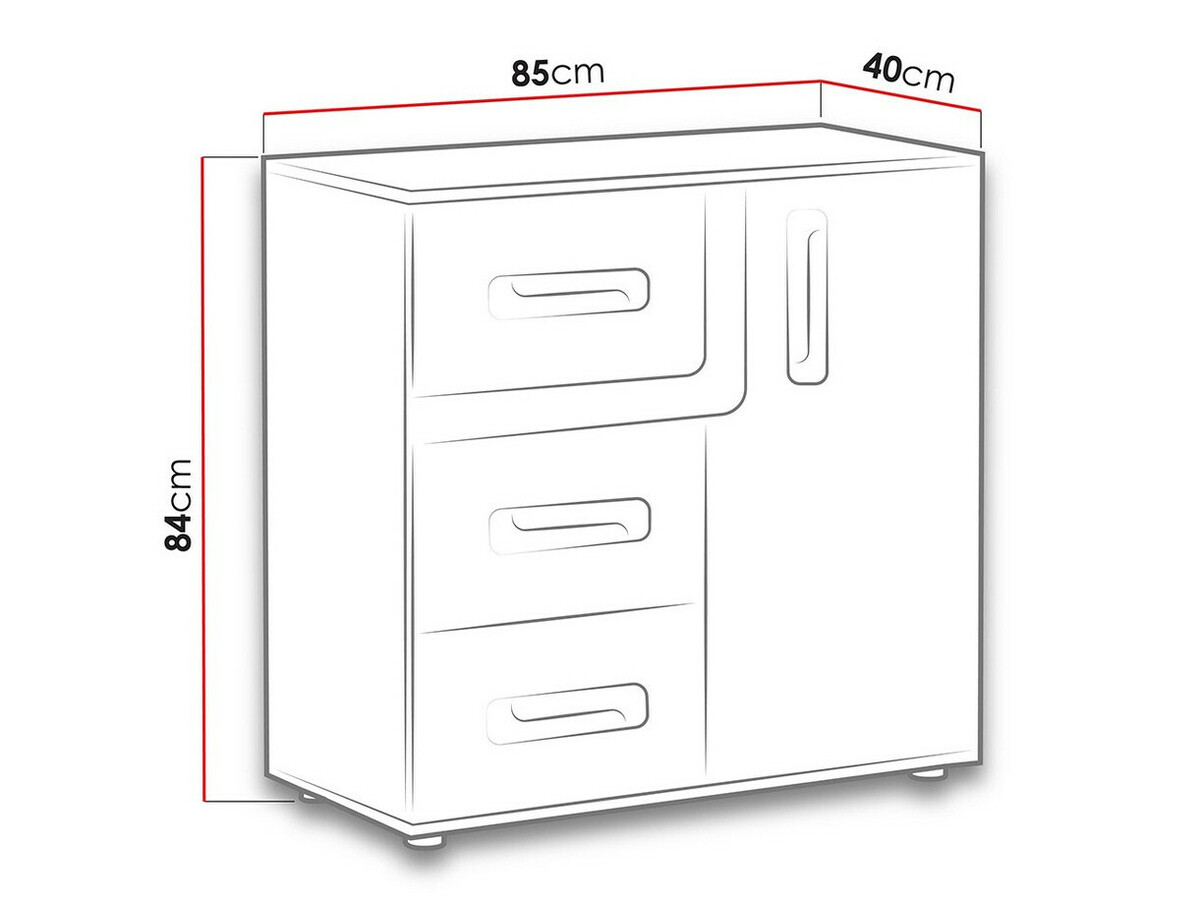 Ladekast Levtala 108 (Licht eiken + Wit)