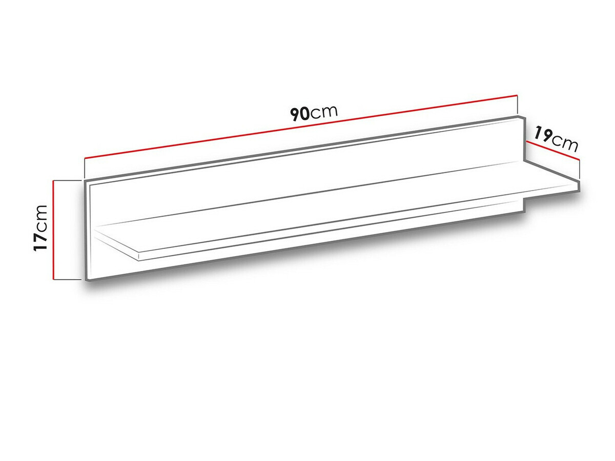 Wandplank Levtala 111 (Antraciet + Wit)