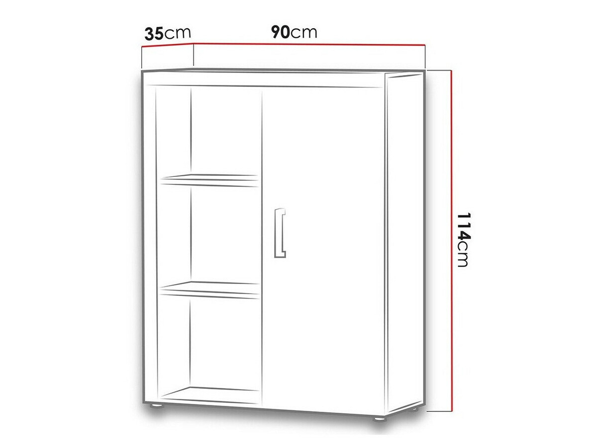 Dressoir Odebeli 102 (Wit + Glanzend wit)