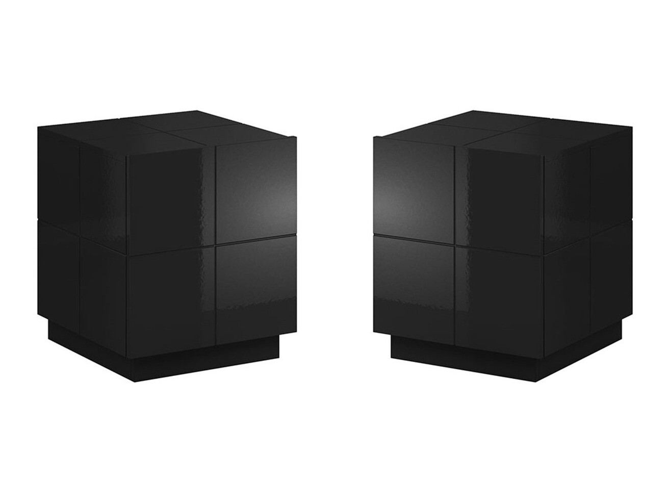 Een set nachtkastjes Charlotte 134 (Glanzend zwart)
