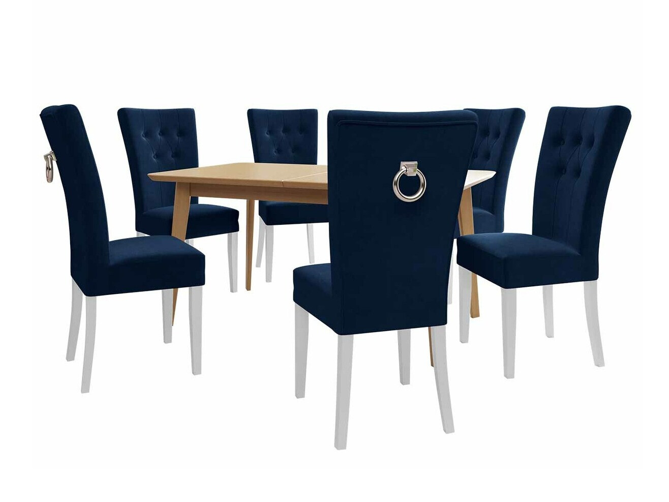 Eetkamerset Racine 144 (Wit + Magic Velvet 2216)