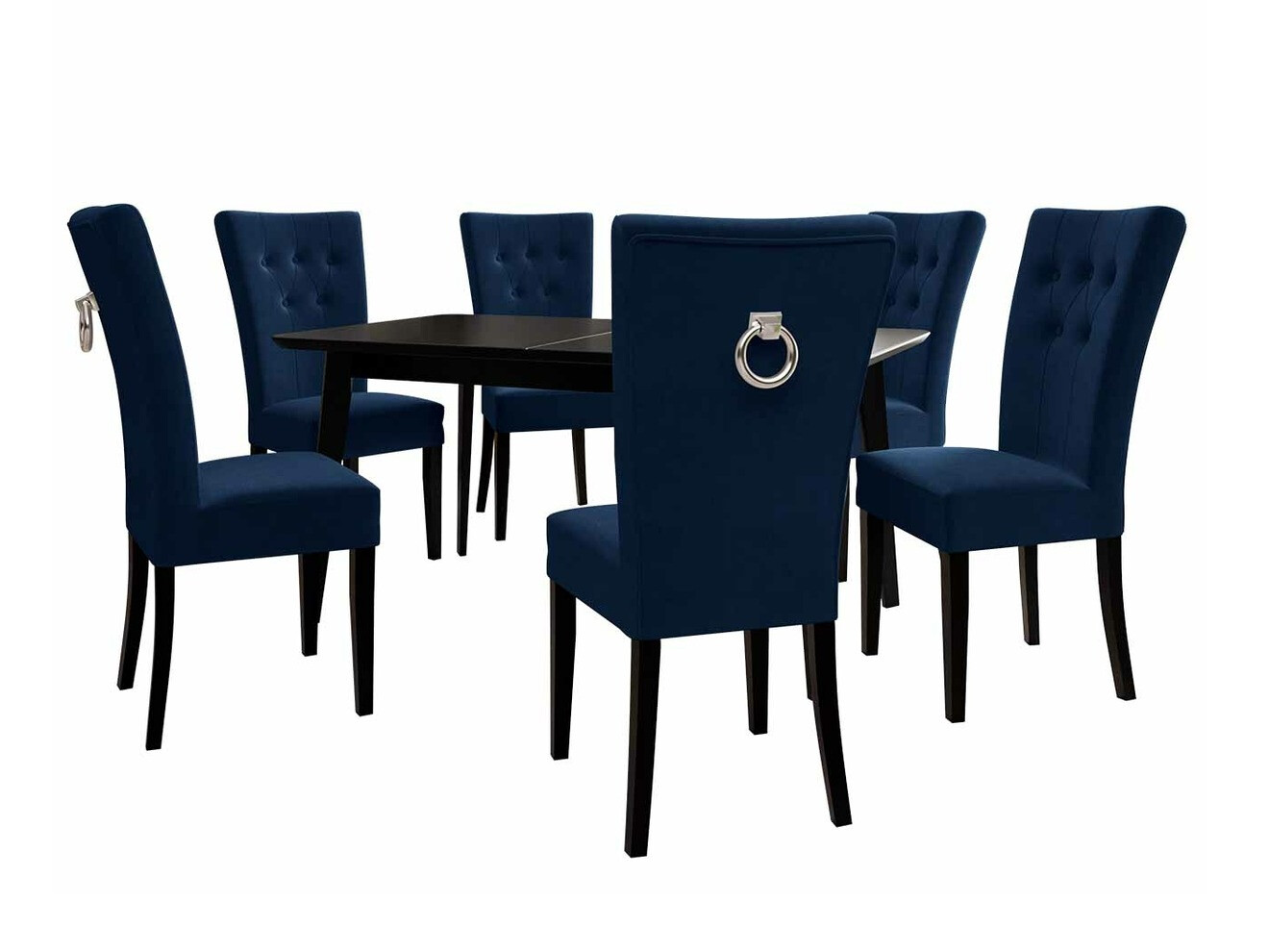 Eetkamerset Racine 144 (Zwart + Magic Velvet 2216)