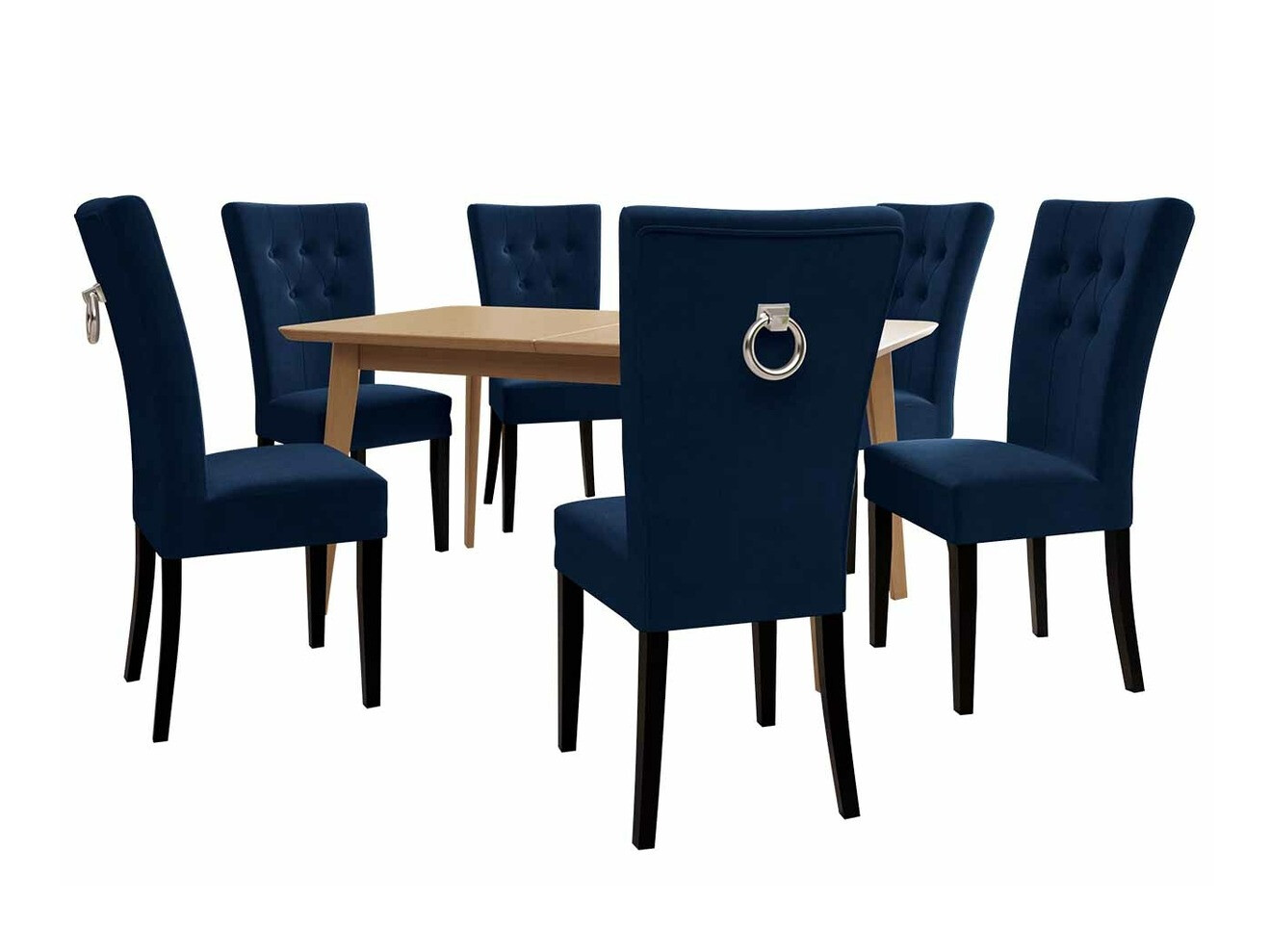 Eetkamerset Racine 144 (Zwart + Magic Velvet 2216)