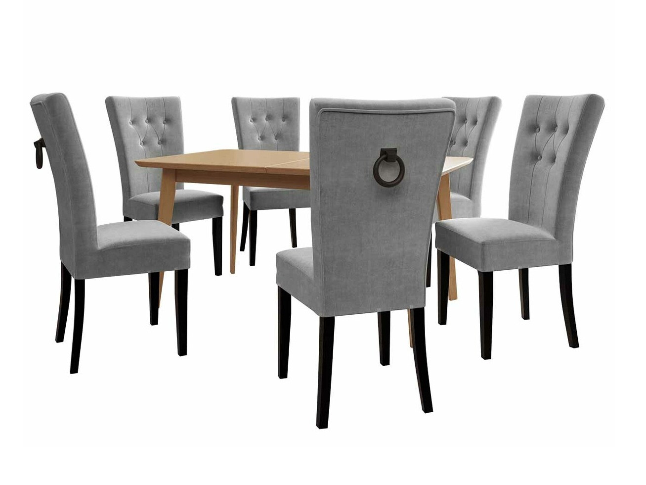 Eetkamerset Racine 144 (Zwart + Magic Velvet 2217)