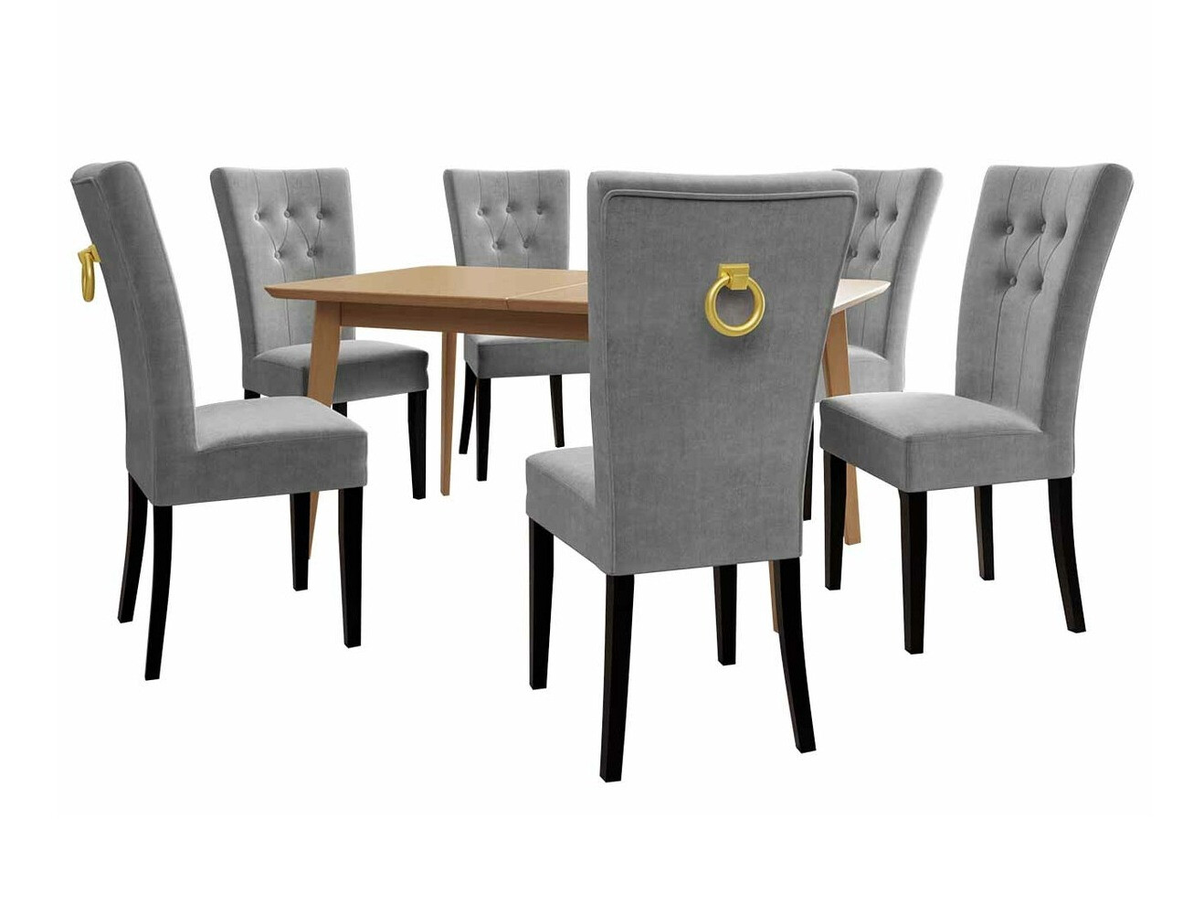 Eetkamerset Racine 144 (Zwart + Magic Velvet 2217)