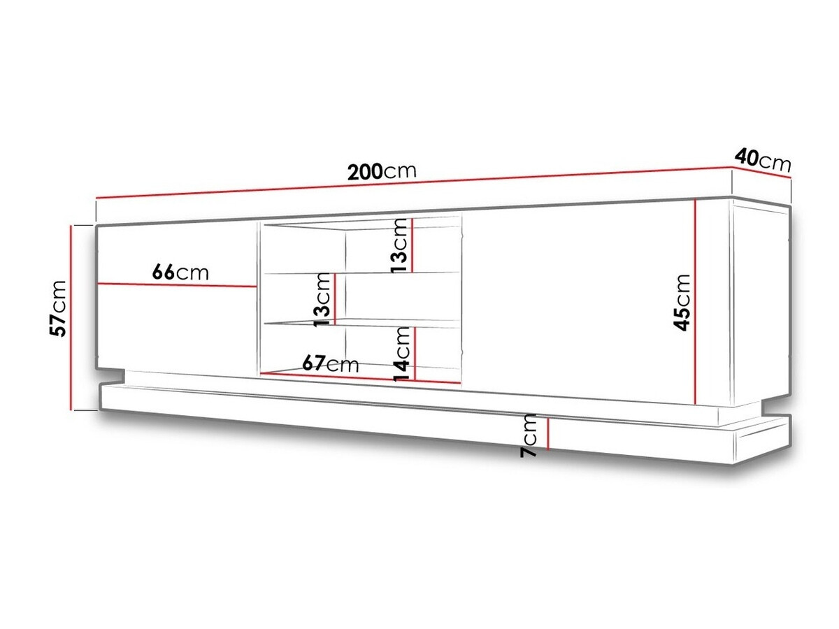 TV-meubel Charlotte 128 (Wit + Glanzend wit)
