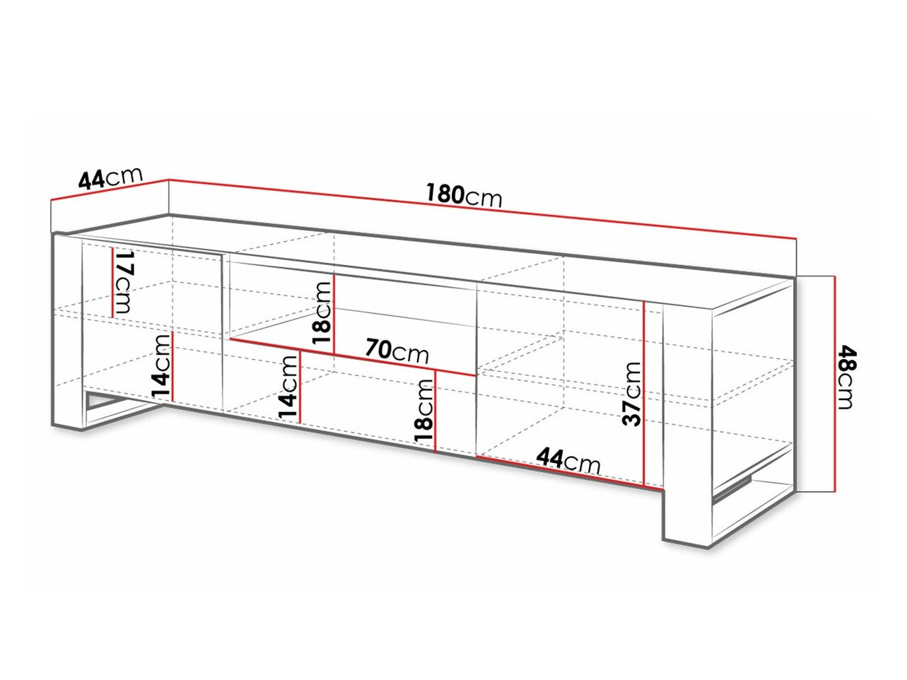 TV-meubel Socius (Wotan eik + Antraciet)