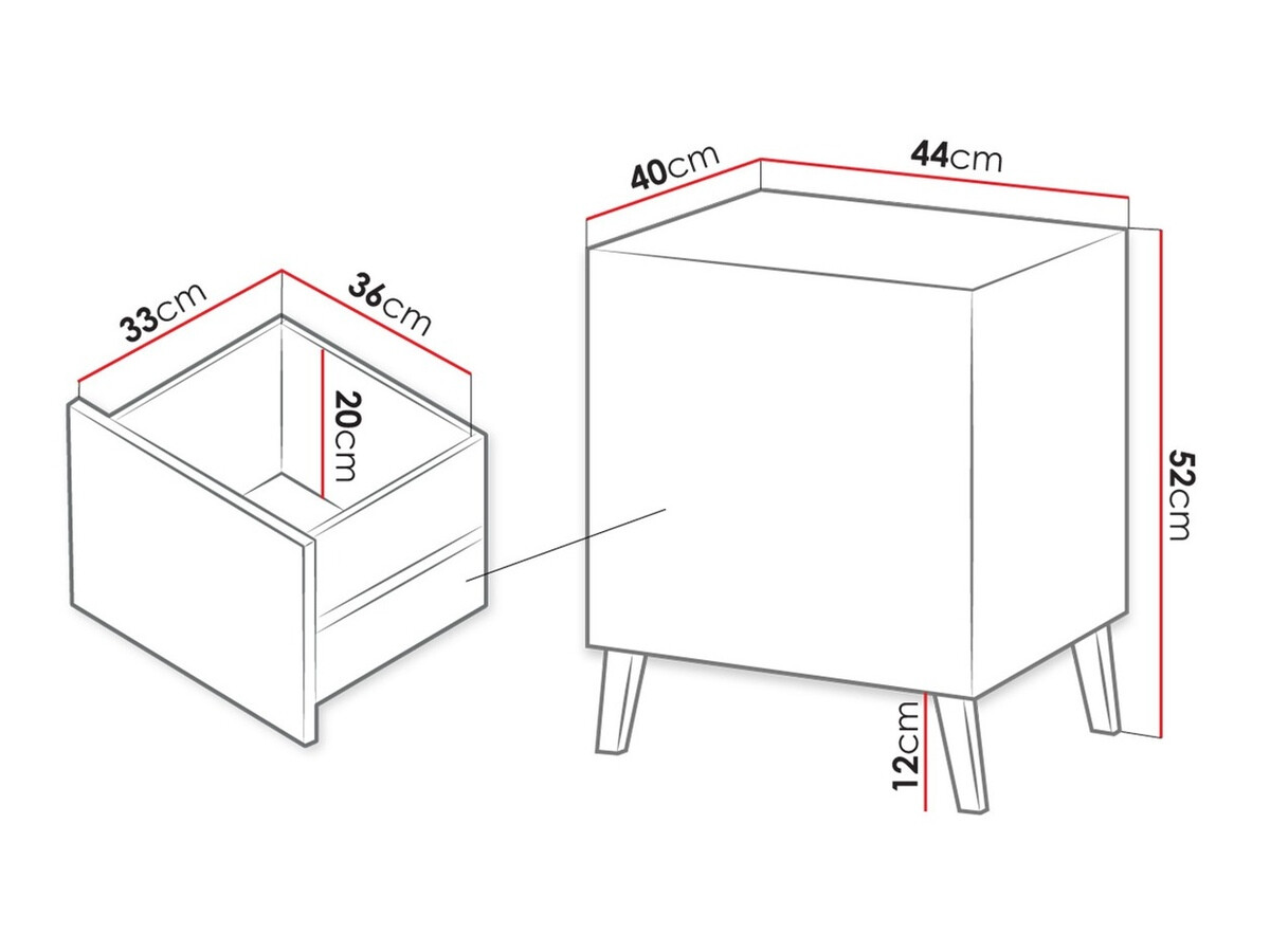Een set nachtkastjes Charlotte 141 (Zwart)
