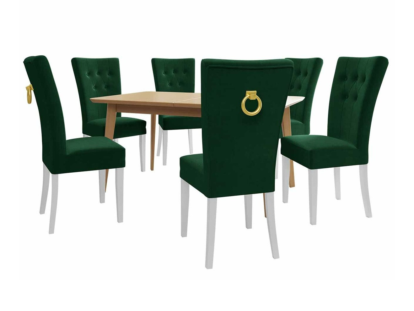 Eetkamerset Racine 144 (Wit + Magic Velvet 2225)