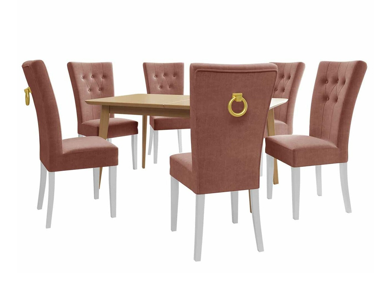 Eetkamerset Racine 144 (Wit + Magic Velvet 2258)